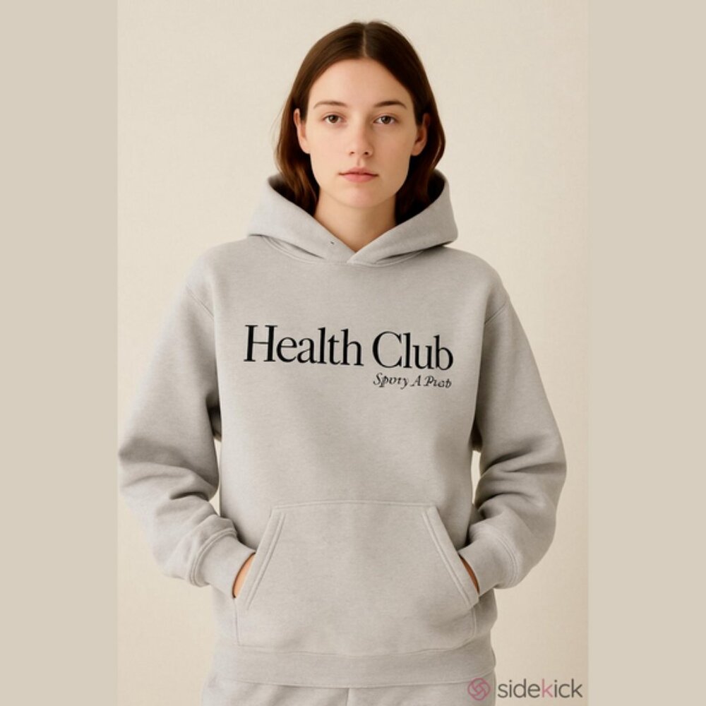 Sporty & Rich Health Club Hoodie Heather Gray